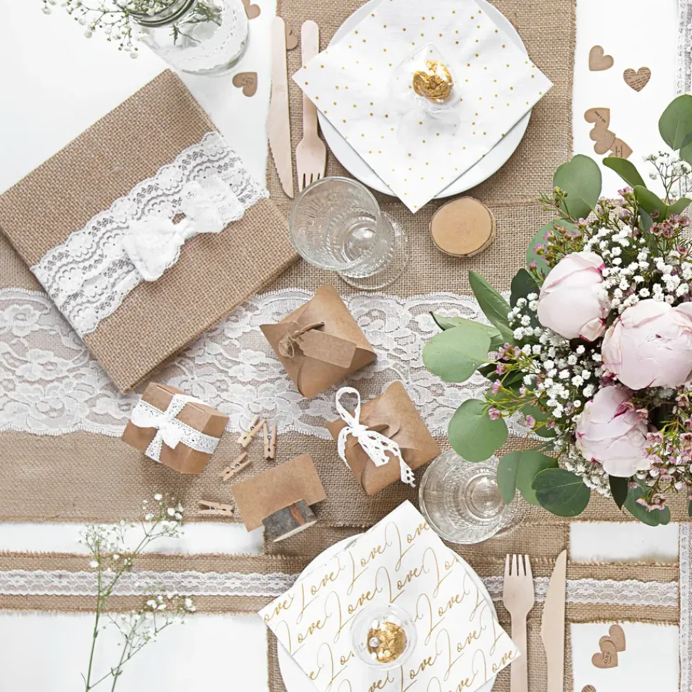 Online PartyDeco sp. z o.o. Bordløber Jute med Blonde