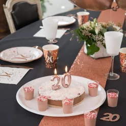 Santex Bordløber Tyk Roséguld Glitter - Borddækning