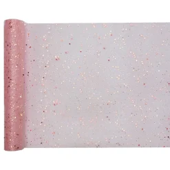 Sale Santex Bordløber Tyl Glitter Roséguld