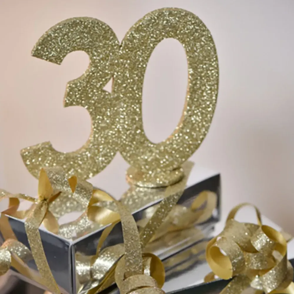 Santex Bordsdekoration 30 Glitter Guld - Oppyntning|Borddækning