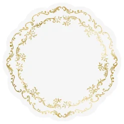 PartyDeco sp. z o.o. Bordskånere Ornament Guld/Hvid - Borddækning