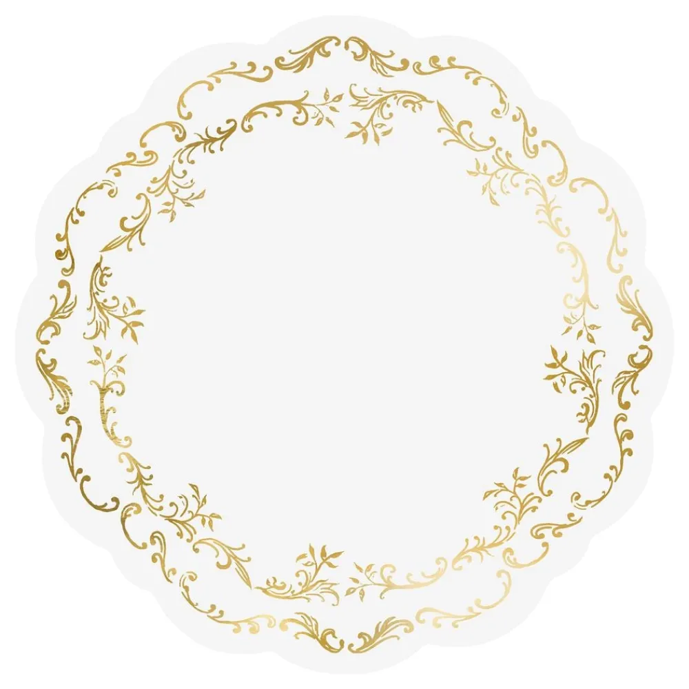 PartyDeco sp. z o.o. Bordskånere Ornament Guld/Hvid - Borddækning