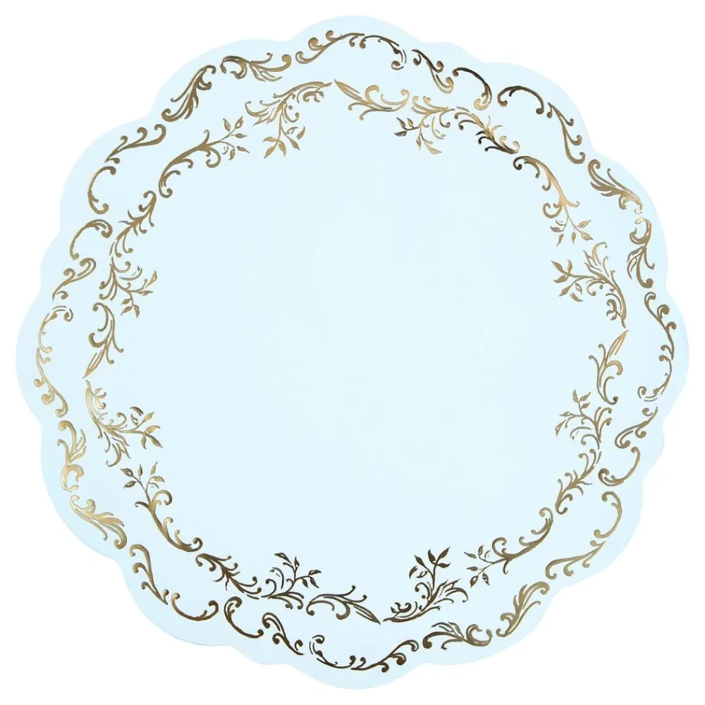PartyDeco sp. z o.o. Bordskånere Ornament Lyseblå/Guld - Borddækning