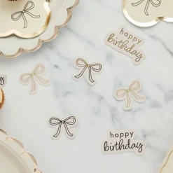 CG Global Products Ltd Bordskonfetti Happy Birthday Cremehvid Sløjfe - Oppyntning|Borddækning