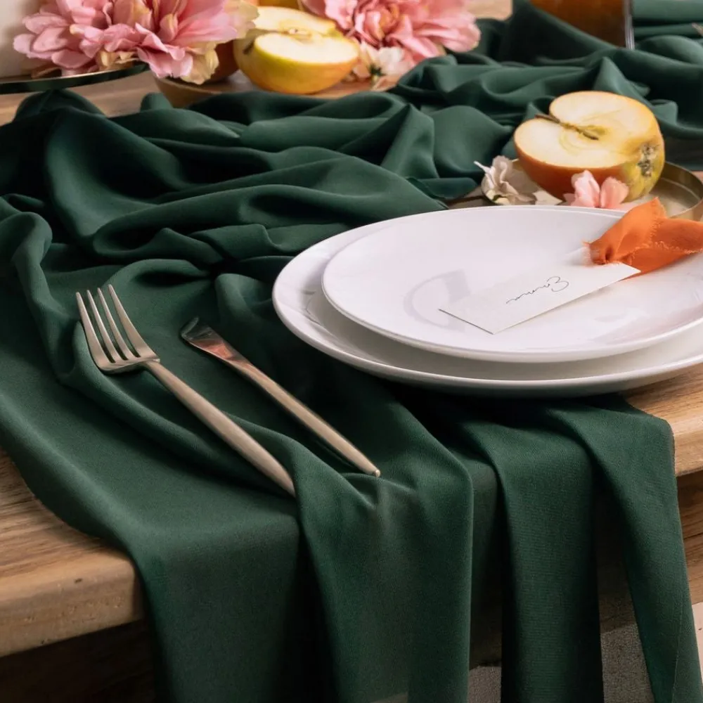 PartyDeco sp. z o.o. Bordsløber Chiffon Grøn - Oppyntning|Borddækning