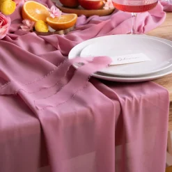 PartyDeco sp. z o.o. Bordsløber Chiffon Lyserød - Oppyntning|Borddækning