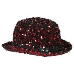 Sale Thetru B.V. Bowlerhat Paljethat Sort/Rød Deluxe