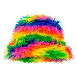 Widmann S.r.l. Bucket Hat Fluffy Regnbue - Tøj|Kostumetema