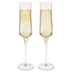 Out of the blue KG Champagneglas Sæt Happy Birthday - Drikkeglas