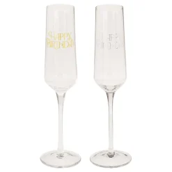 Out of the blue KG Champagneglas Sæt Happy Birthday - Drikkeglas