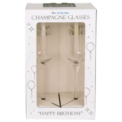 Out of the blue KG Champagneglas Sæt Happy Birthday - Drikkeglas