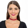 CHAKS Choker Halskæde med Røde Strasssten - Tilbehør|Accessories