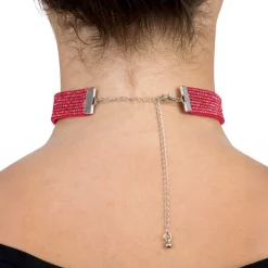 CHAKS Choker Halskæde med Røde Strasssten - Tilbehør|Accessories