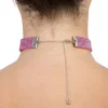 Best CHAKS Choker Halskæde med Strass Lyserød