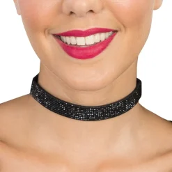 Sale CHAKS Choker Halskæde med Strass Sort