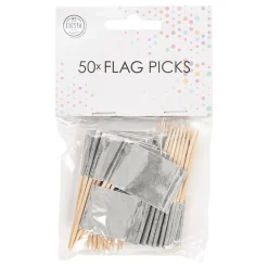 Globos Europe B.V. Cocktailflag Sølv Metallic - Flag|Oppyntning