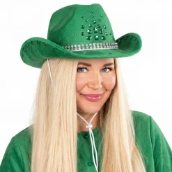 Rubies Netherland B.V. Cowboyhat Grøn med Sten - Hatte