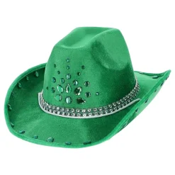 Rubies Netherland B.V. Cowboyhat Grøn med Sten - Hatte