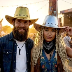 Boland Party Partners B.V. Cowboyhat Guld med Sømme - Kostumetema|Hatte