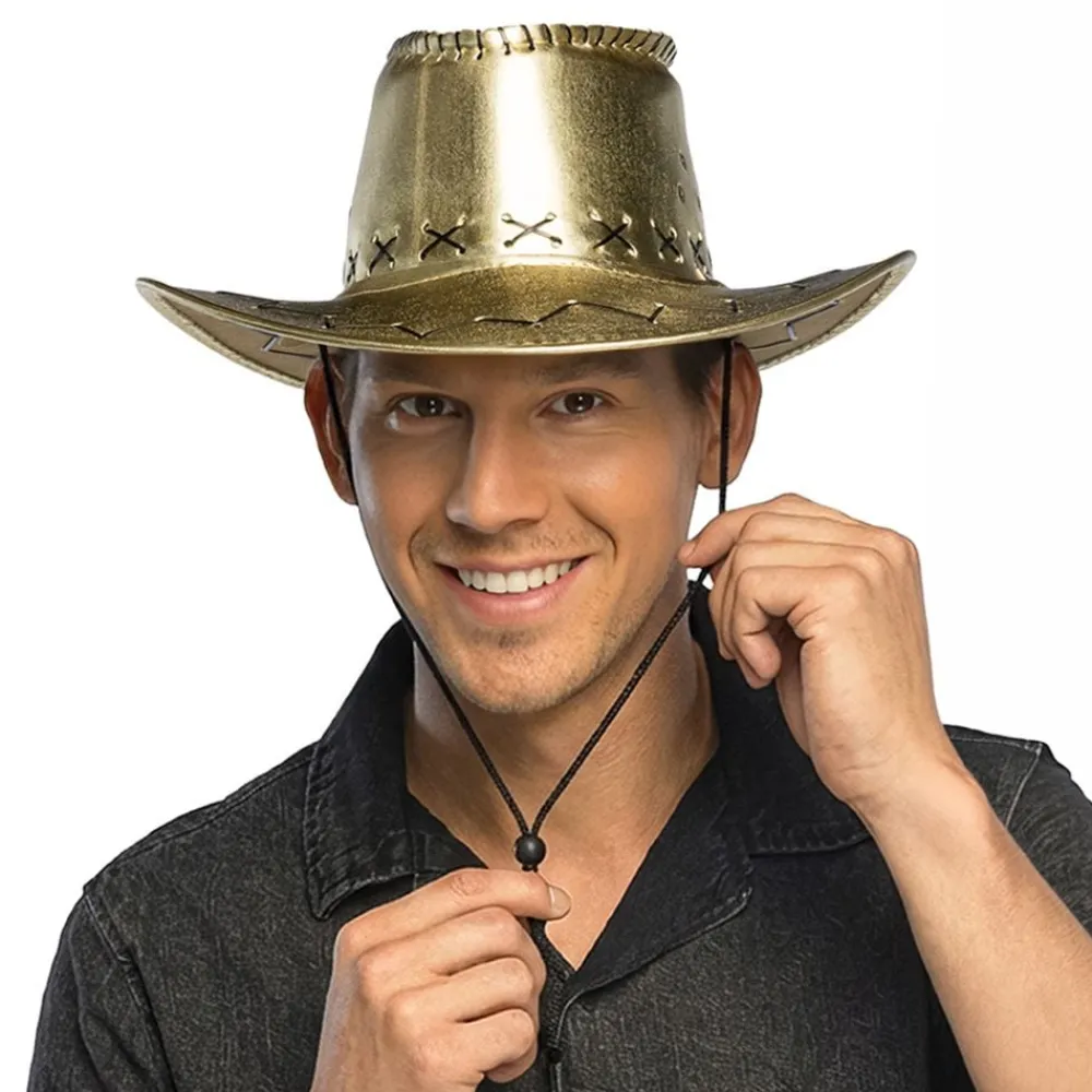 Boland Party Partners B.V. Cowboyhat Guld med Sømme - Kostumetema|Hatte