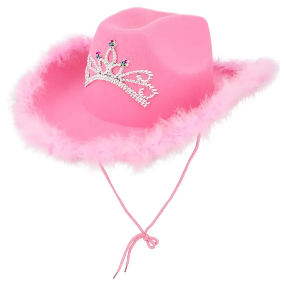 Henbrandt Europe B.V. Cowboyhat Lyserød med Tiara