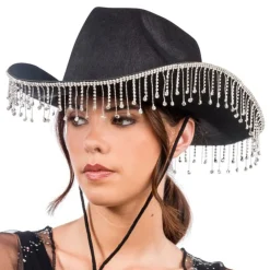 New CHAKS Cowboyhat med strass sort