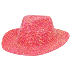 Boland Party Partners B.V. Cowboyhat med Strass UV Neonlyserød - Tøj|Kostumetema