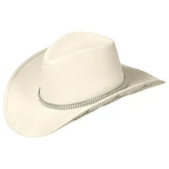 Wilbers Karnaval B.V. Cowboyhat Naturhvid med Glimmerstjerner - Kostumetema|Hatte