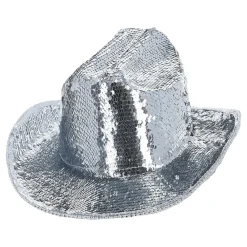 New Rubies Netherland B.V. Cowboyhat Sølv med Pailletter