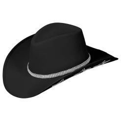 Outlet Wilbers Karnaval B.V. Cowboyhat Sort med Glimmerstjerner