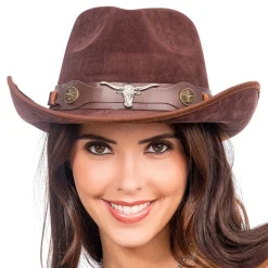 Hot CHAKS Cowboyhat Suede Brun