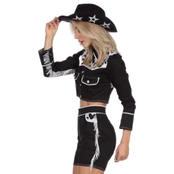 Sale Wilbers Karnaval B.V. Cowgirl med Shorts Sort Kostume