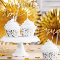 Online PartyDeco sp. z o.o. Cupcake Wrappers Hvid Lace