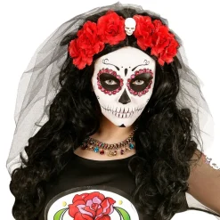 Widmann S.r.l. Day of the Dead Pandebånd med Roser - Hatte