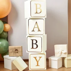 New CG Global Products Ltd Dekorationsæsker Baby Guld