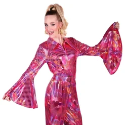 Outlet Thetru B.V. Disco Jumpsuit Lyserød Farveskinnende Kostume
