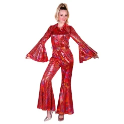 Clearance Thetru B.V. Disco Jumpsuit Rød Farveskinnende Kostume