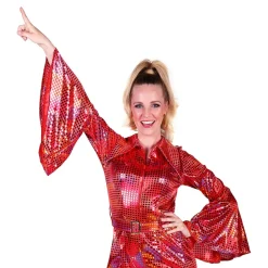Clearance Thetru B.V. Disco Jumpsuit Rød Farveskinnende Kostume