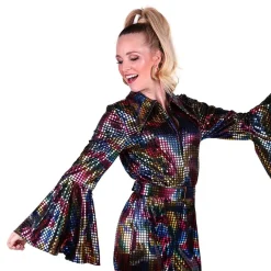 Thetru B.V. Disco Jumpsuit Sort Farveskinnende Kostume - Udklædningskostumer|Kostumetema