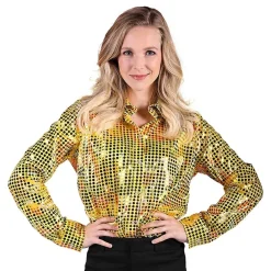 Clearance Thetru B.V. Disco Skjorte Dame Gul Farveskinnende