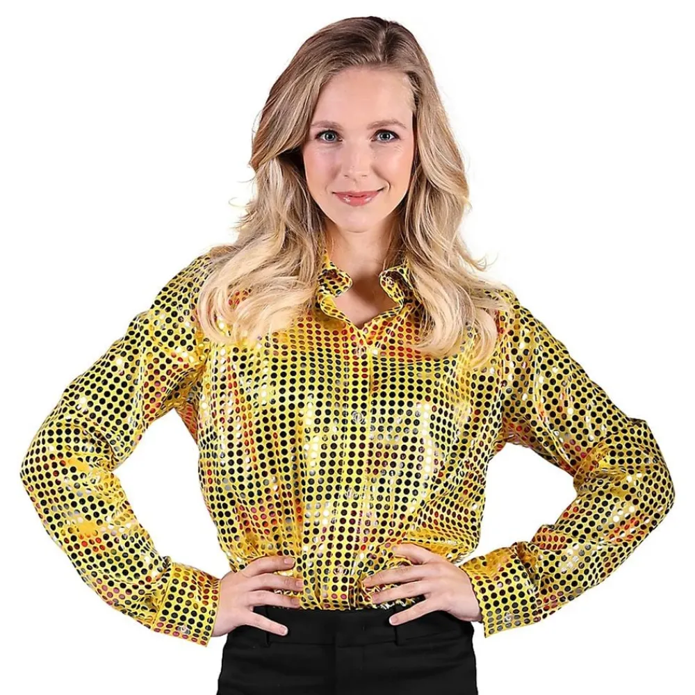 Clearance Thetru B.V. Disco Skjorte Dame Gul Farveskinnende