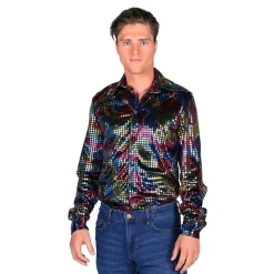 Discount Thetru B.V. Disco Skjorte Herre Sort Farveskinnende