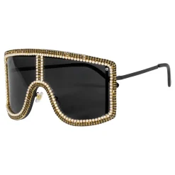 Discount Wilbers Karnaval B.V. Diva Briller med Strass Sort/Guld