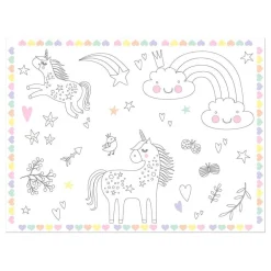 Online Folat B.V. Dækkeservietter Mal Selv Unicorns & Rainbows