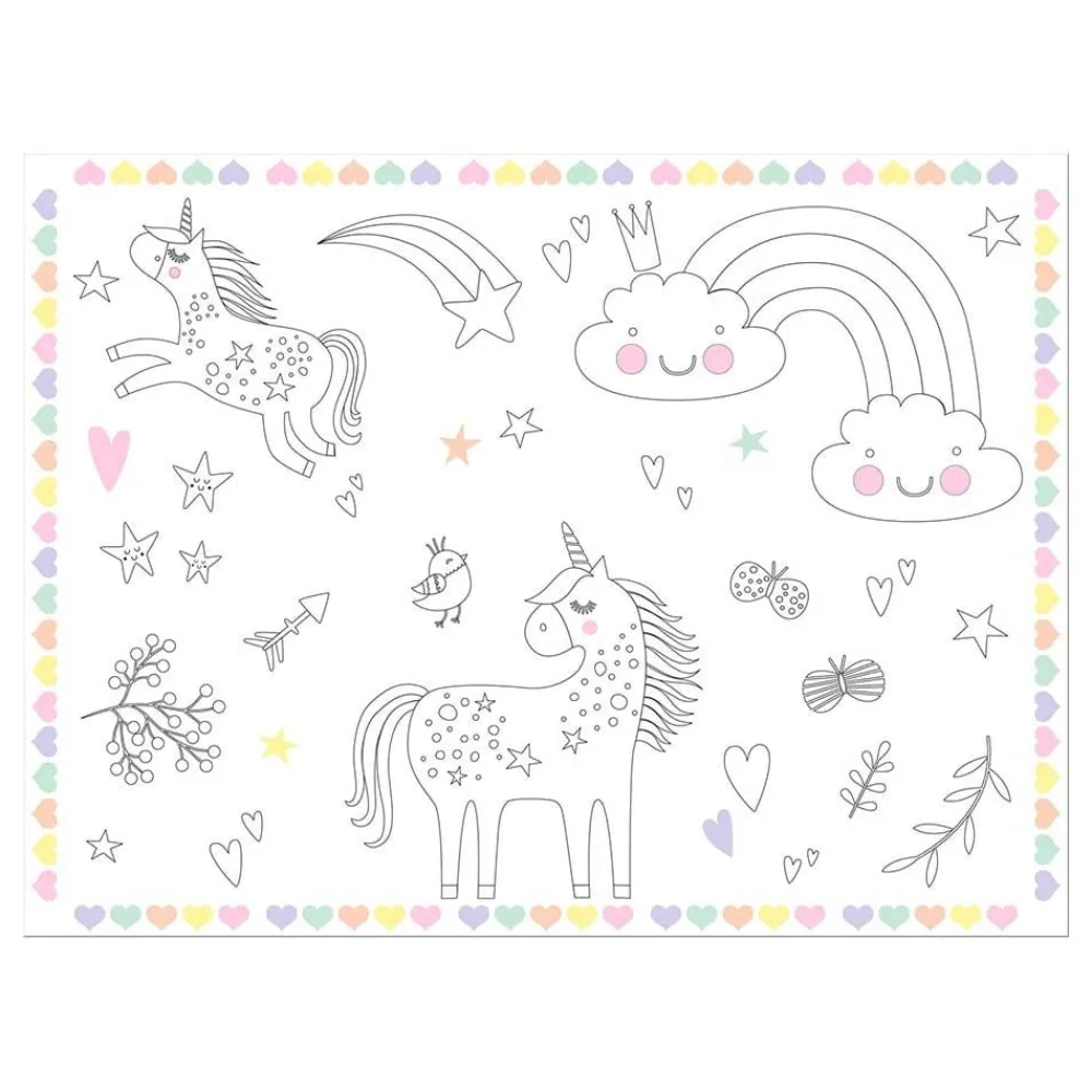 Online Folat B.V. Dækkeservietter Mal Selv Unicorns & Rainbows
