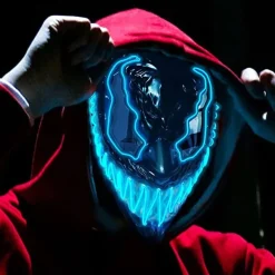 Original Cup SAS El Wire Djævel Blå LED Maske - Tøj|Masker