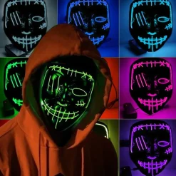 Partyking AB El Wire Purge 2 LED Maske - Merchandise|Masker