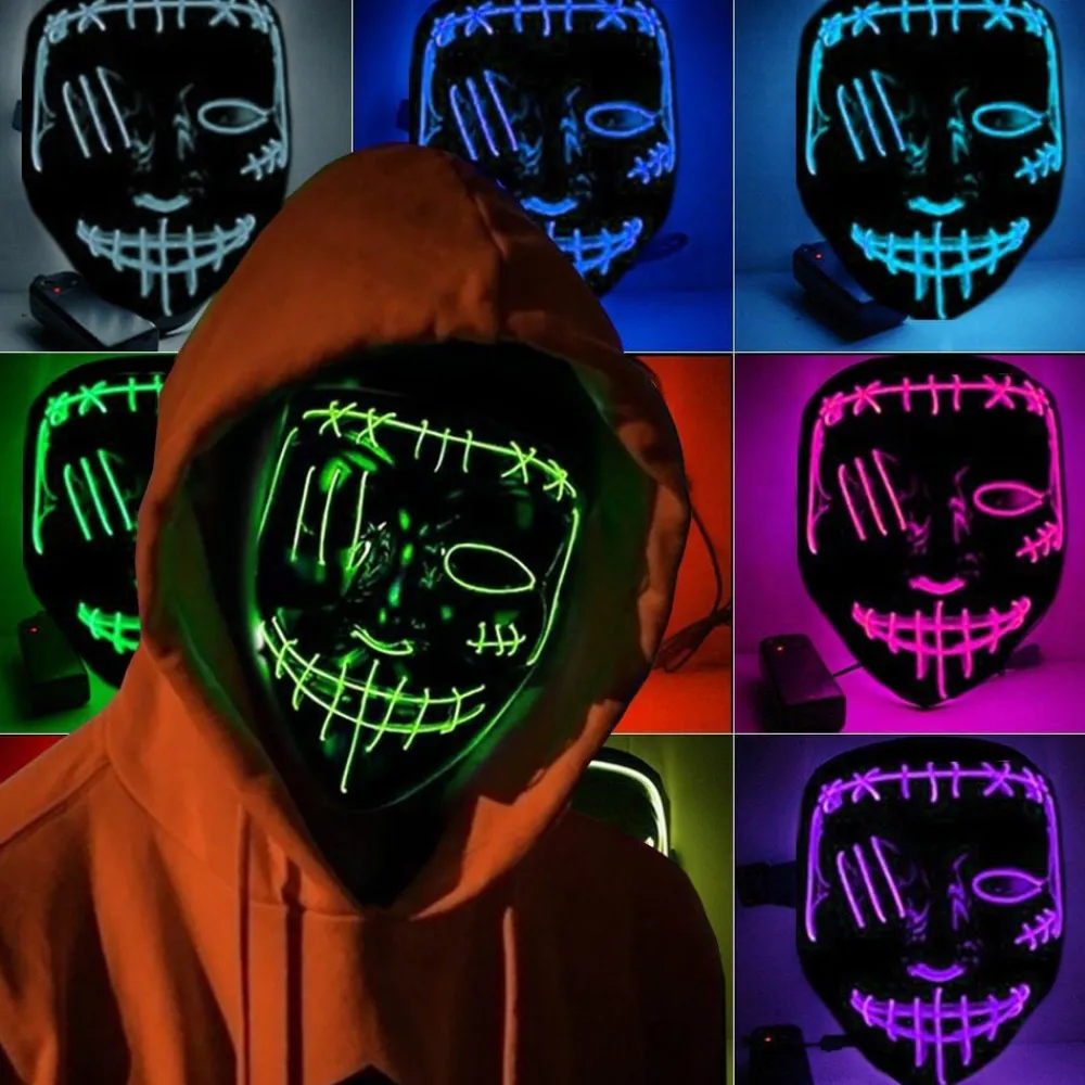 Partyking AB El Wire Purge 2 LED Maske - Merchandise|Masker