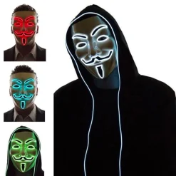 Outlet Partyking AB EL Wire V For Vendetta LED Maske