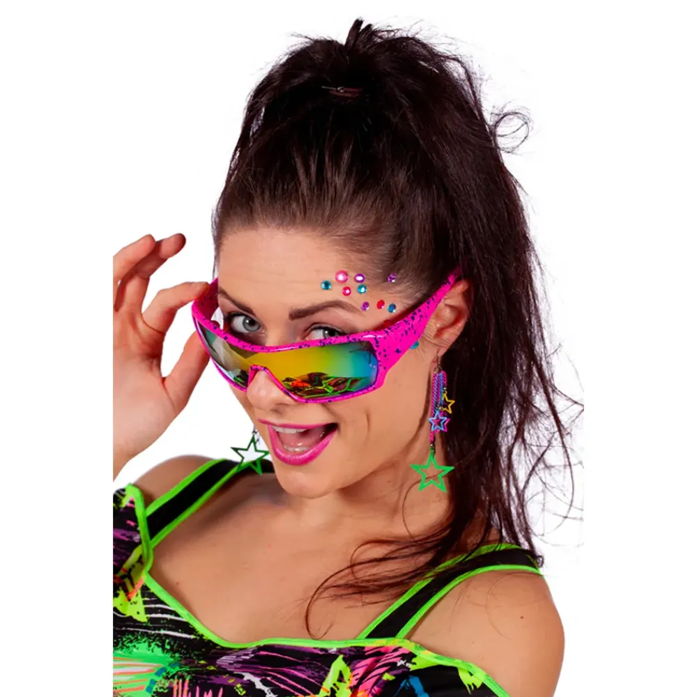 Wilbers Karnaval B.V. 80'er Briller Neonpink - Tøj|Accessories